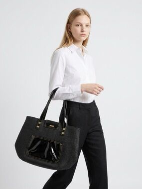 Eric Javits black squishee tote handbag
